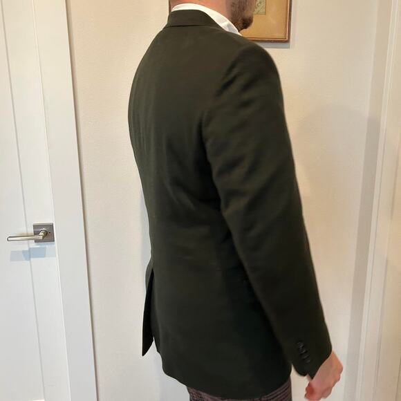 Dark green Jos A Bank cashmere suit/ sport jacket size 40 reg/ L J. Crew - Picture 8 of 8